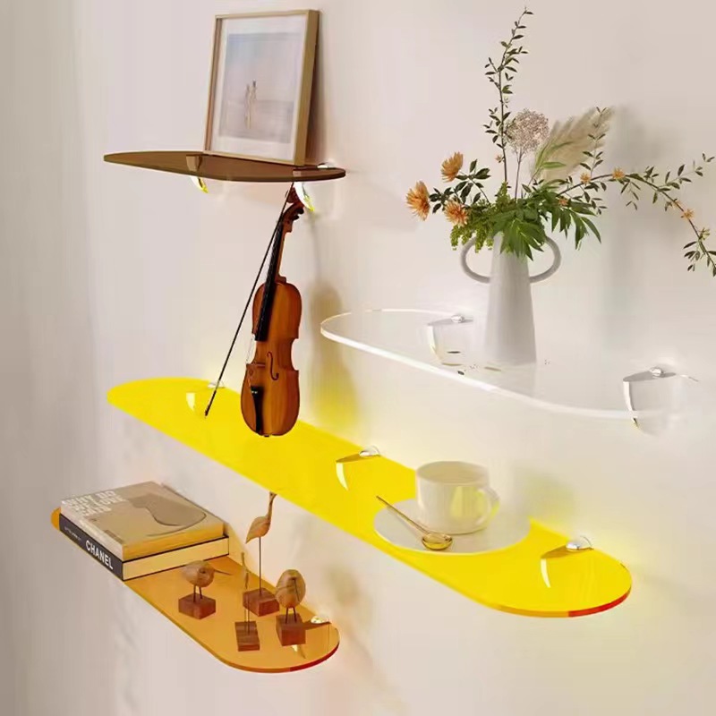 Home Bathroom Shelf - Perforated Acrylic Shelf for Living Room,