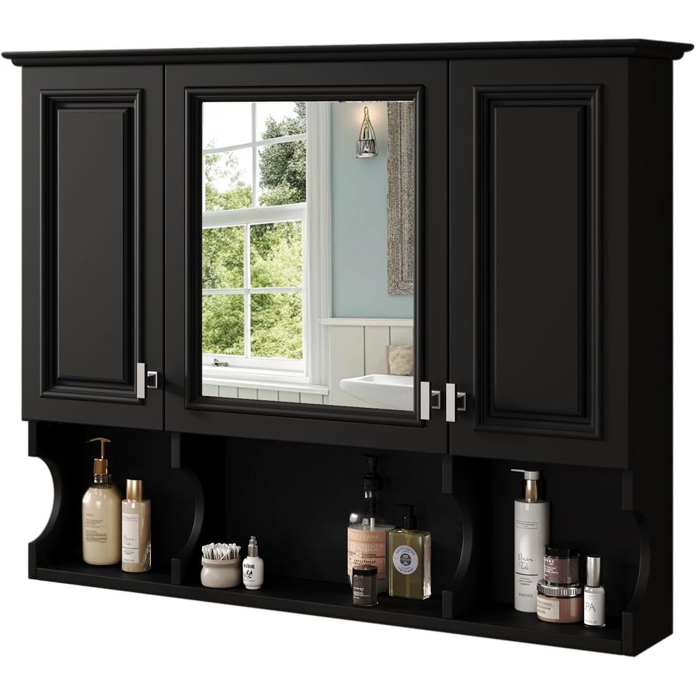 Home Bathroom Shelf - Bathroom Wall Cabinet with Mirror, Wall