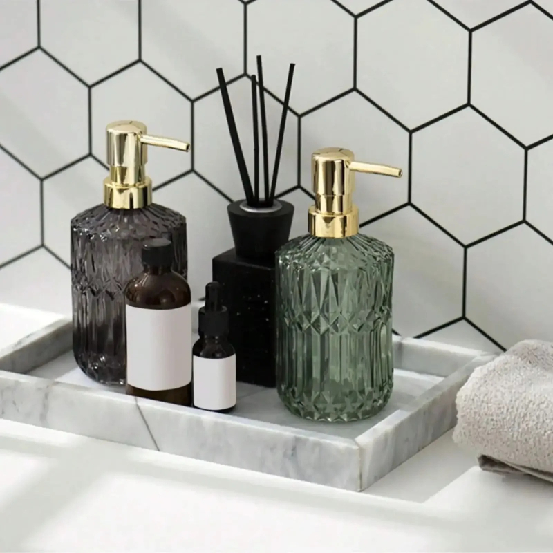 Home Bathroom Soap Dispenser - 400ML Manual Liquid Soap Dispenser Clear
