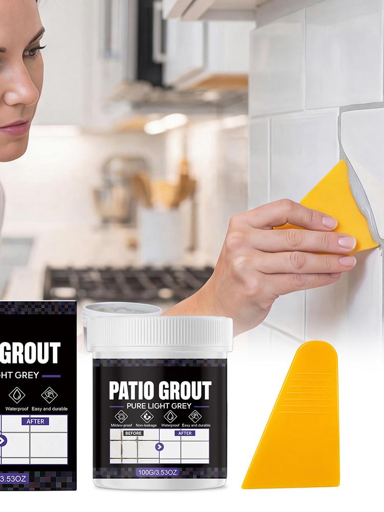 Home Bathroom Floor Tiles - 100g Waterproof Light Gray Tile Grout