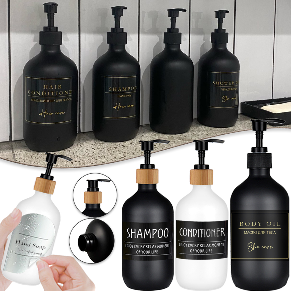 Home Bathroom Soap Dispenser - 500ml Soap Dispenser Bottle Shampoo and