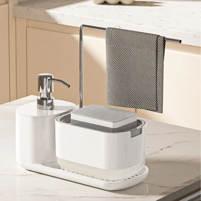 Home Bathroom Soap Dispenser - Soap Dispenser With Sponge Holder Cleaning