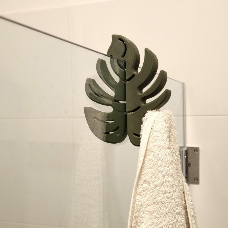 Green Monstera Leaf Over Showe - Jet Home Bathroom 评论和价格