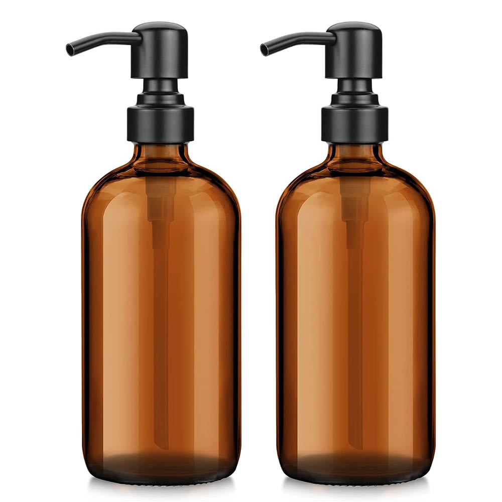 Amber Glass Soap Dispenser wit - Home Bathroom Soap Dispenser 评论和价格