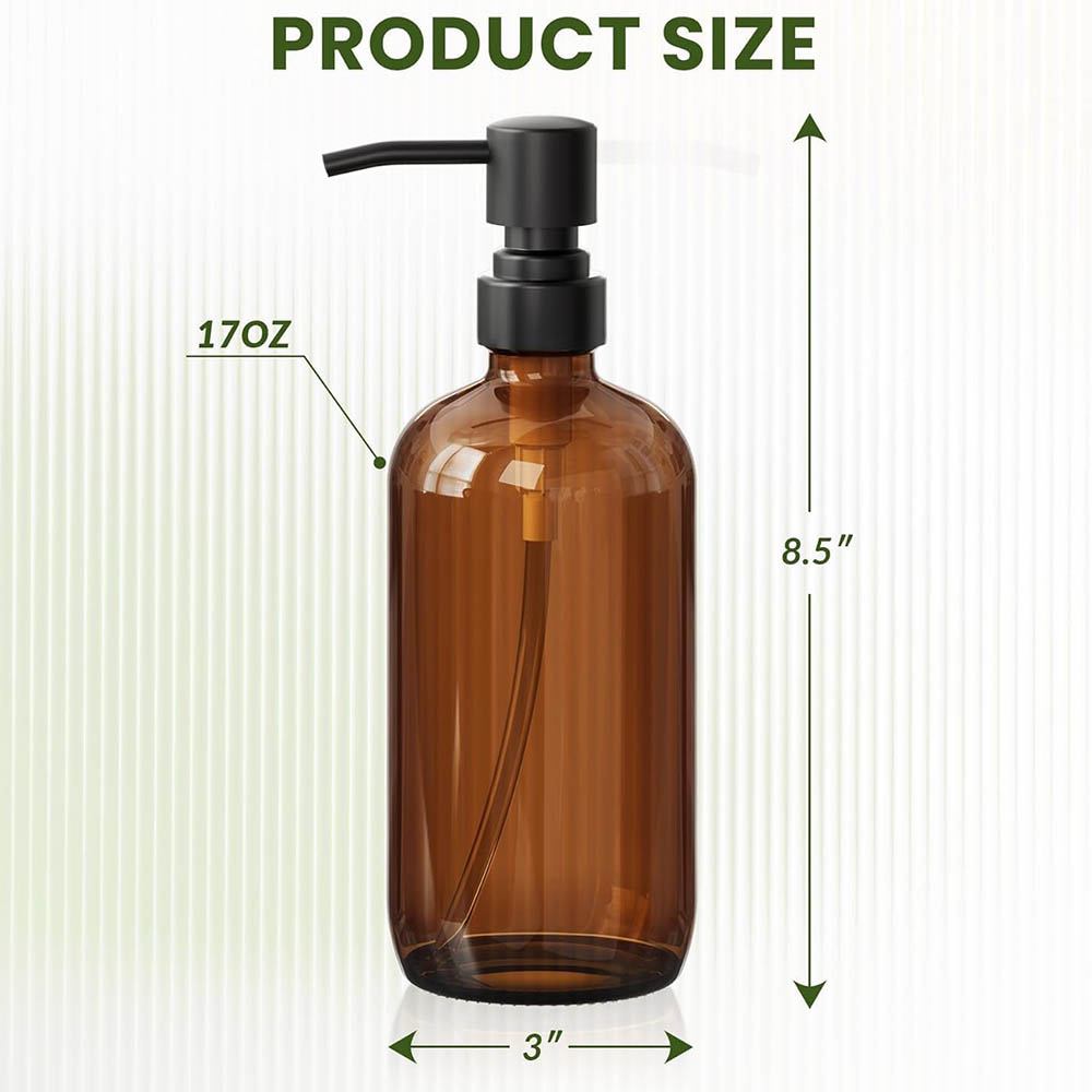 Amber Glass Soap Dispenser wit - Home Bathroom Soap Dispenser 评论和价格