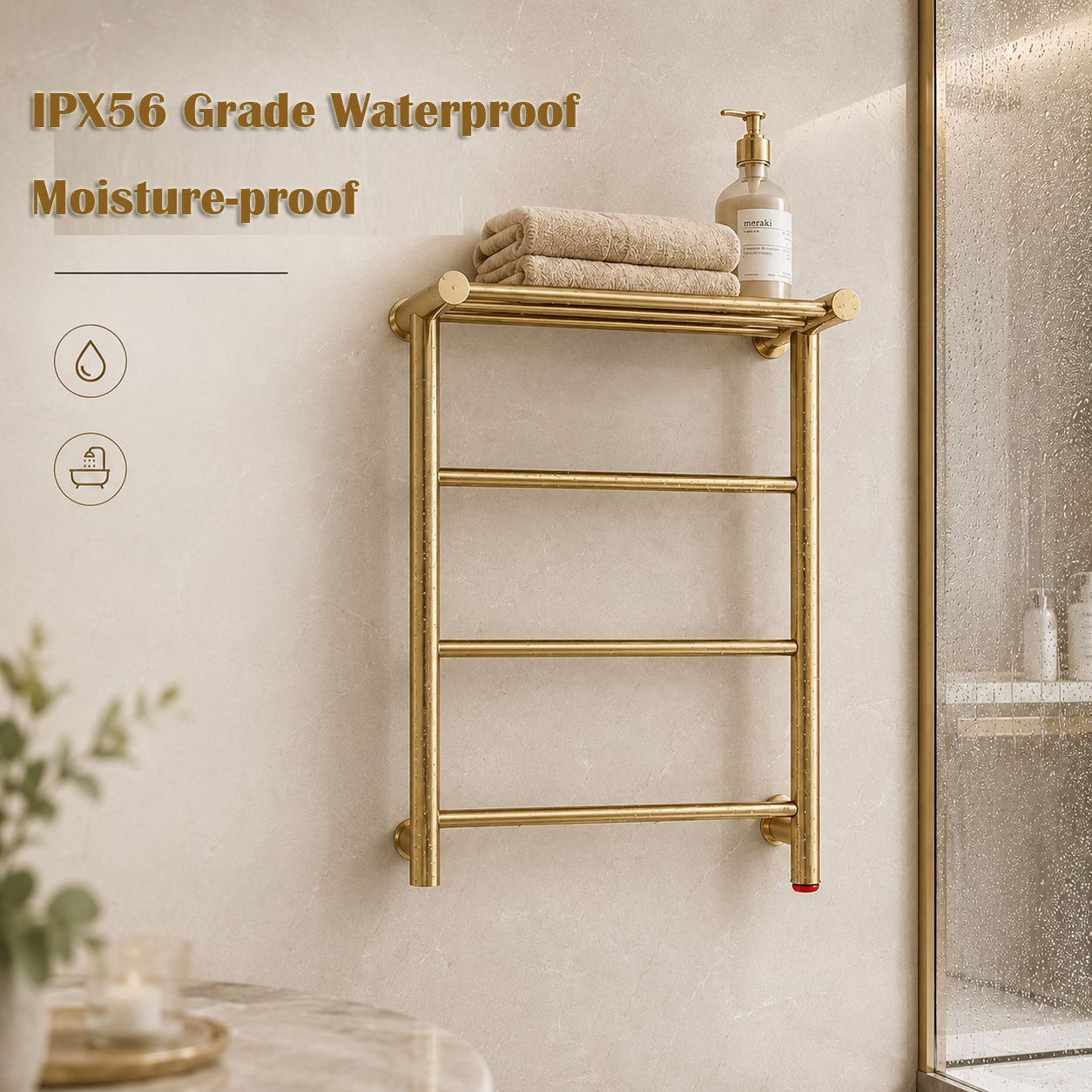 2026 New Gold Wall-Mounted Ele - Home Bathroom Shelf 评论和价格