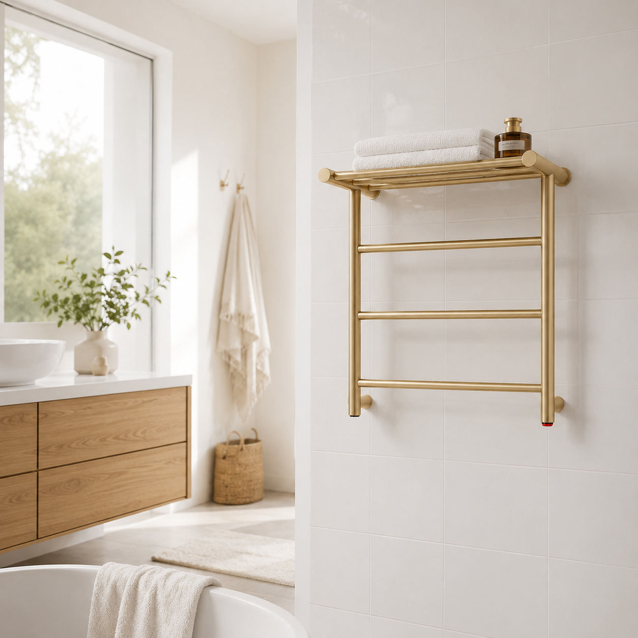 2026 New Gold Wall-Mounted Ele - Home Bathroom Shelf 评论和价格