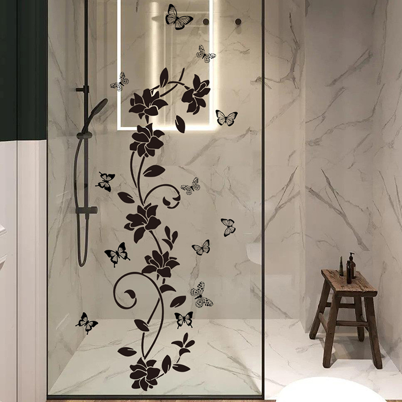 Black Floral Iris Vine Mirror  - Jet Home Bathroom 评论和价格