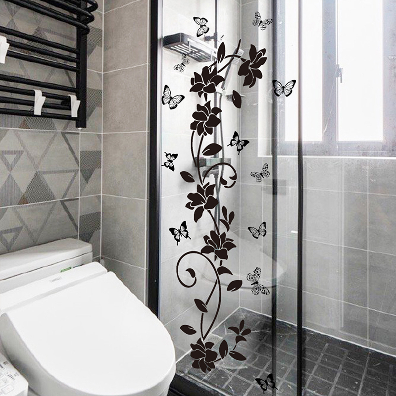 Black Floral Iris Vine Mirror  - Jet Home Bathroom 评论和价格