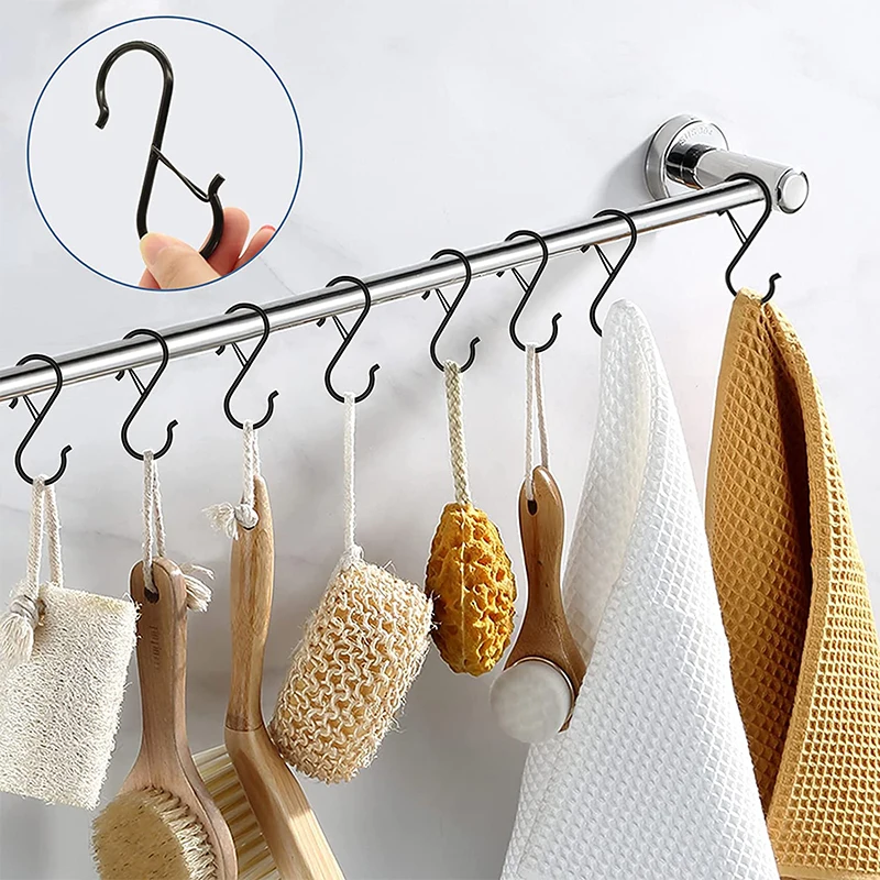 10 /100pcs Metal Hanging Hooks - Home Bathroom Shelf 评论和价格