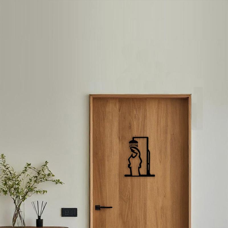 New Black Shower Figure Wall D - Jet Home Bathroom 评论和价格