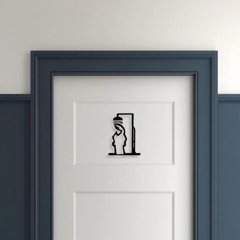 New Black Shower Figure Wall D - Jet Home Bathroom 评论和价格