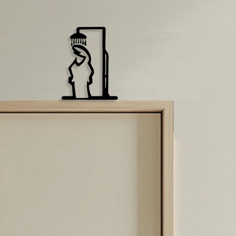 New Black Shower Figure Wall D - Jet Home Bathroom 评论和价格