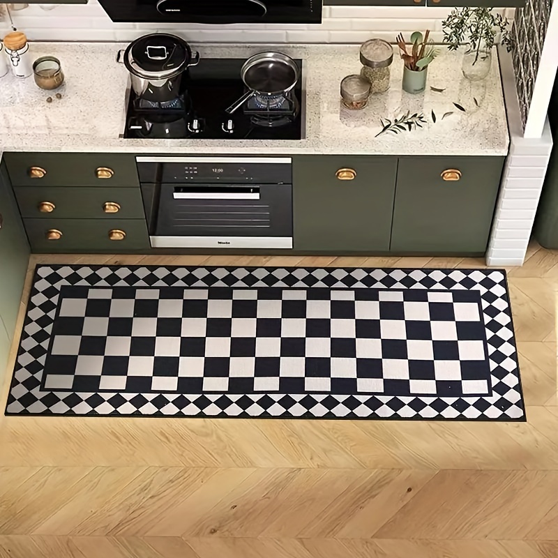 VIKAMA Black White Checkered A - Home Bathroom Carpet 评论和价格