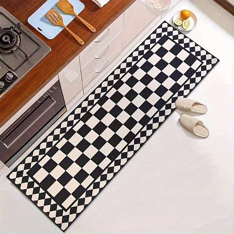 VIKAMA Black White Checkered A - Home Bathroom Carpet 评论和价格