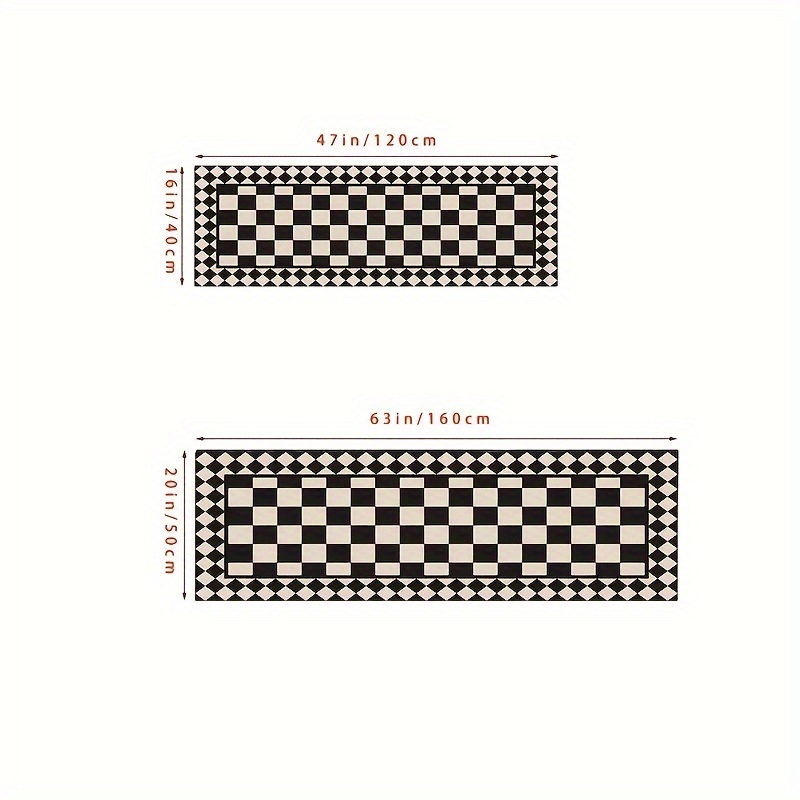VIKAMA Black White Checkered A - Home Bathroom Carpet 评论和价格