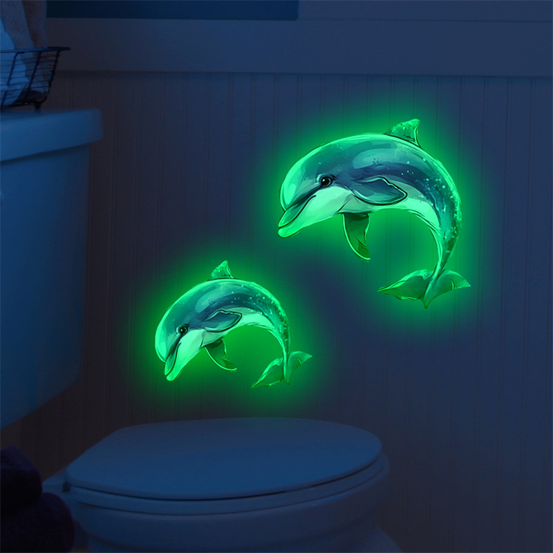 Glow-in-the-dark Dolphin Toile - Jet Home Bathroom 评论和价格