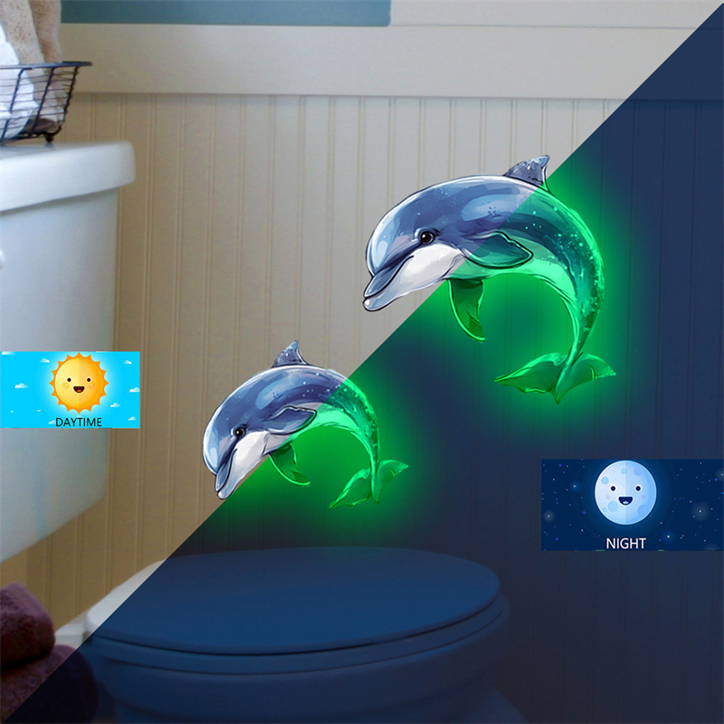 Glow-in-the-dark Dolphin Toile - Jet Home Bathroom 评论和价格