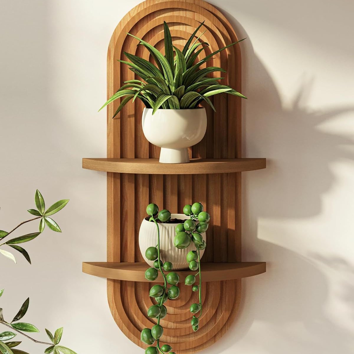 Wood Floating Shelves, Multi-f - Home Bathroom Shelf 评论和价格