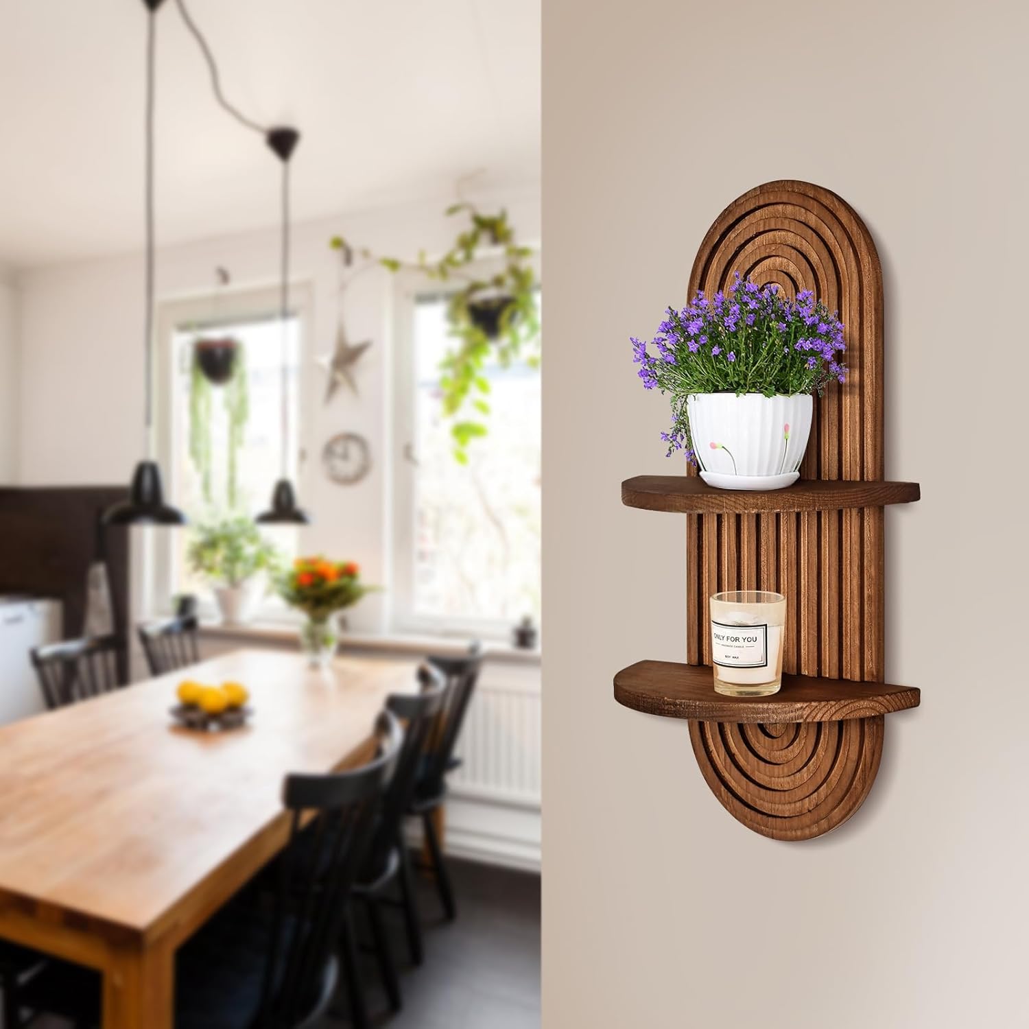 Wood Floating Shelves, Multi-f - Home Bathroom Shelf 评论和价格