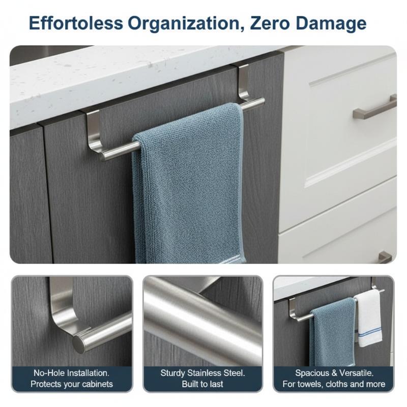 Towel Robe Rack Stainless Stee - Jet Home Bathroom 评论和价格