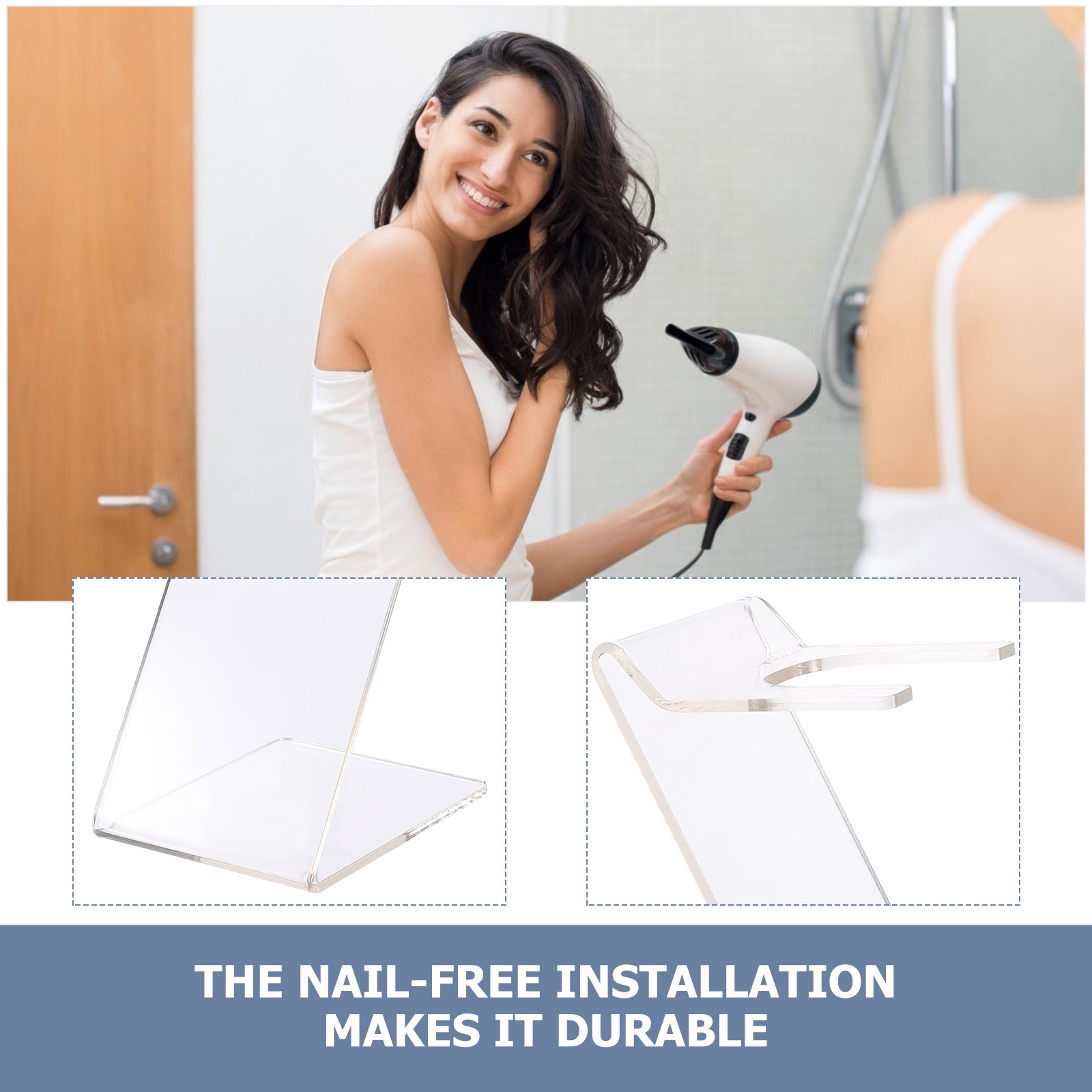 Premium Hair Dryer Display Rac - Home Bathroom Shelf 评论和价格