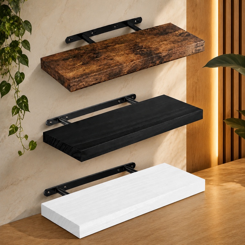 Durable Floating Wall Shelf wi - Home Bathroom Shelf 评论和价格