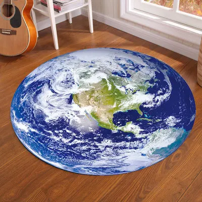 Galaxy Earth Moon Round Carpet - Home Bathroom Carpet 评论和价格