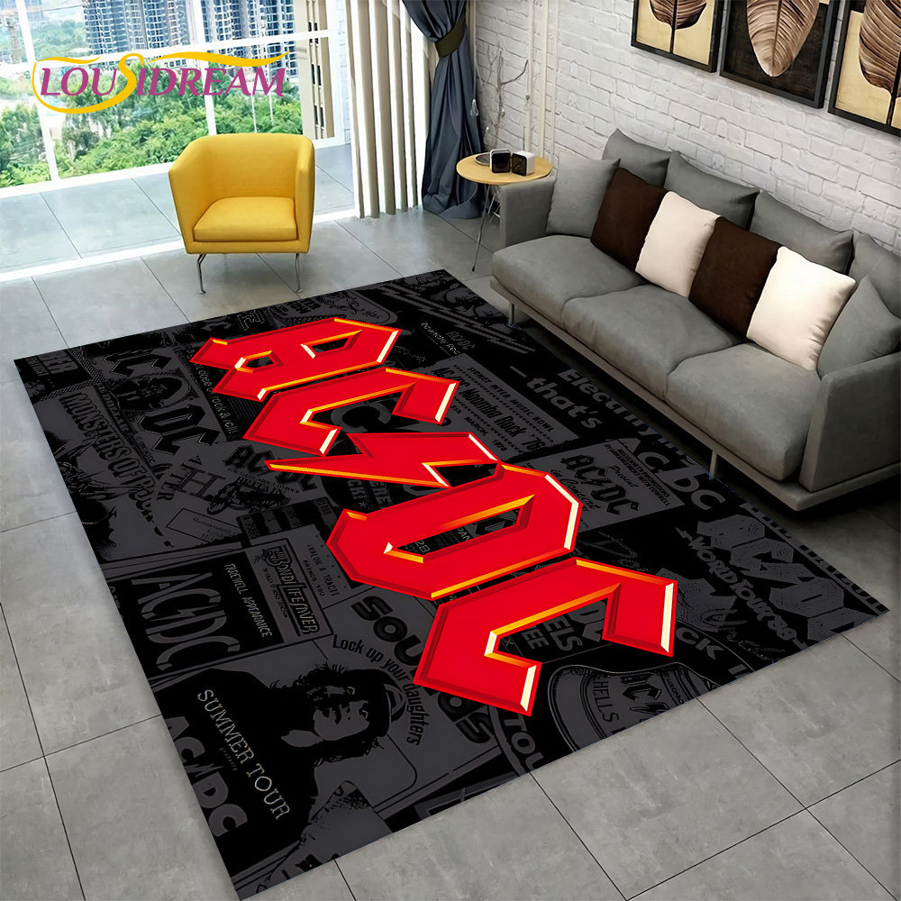 AC/DC Rock Band Area Rug Large - Home Bathroom Carpet 评论和价格