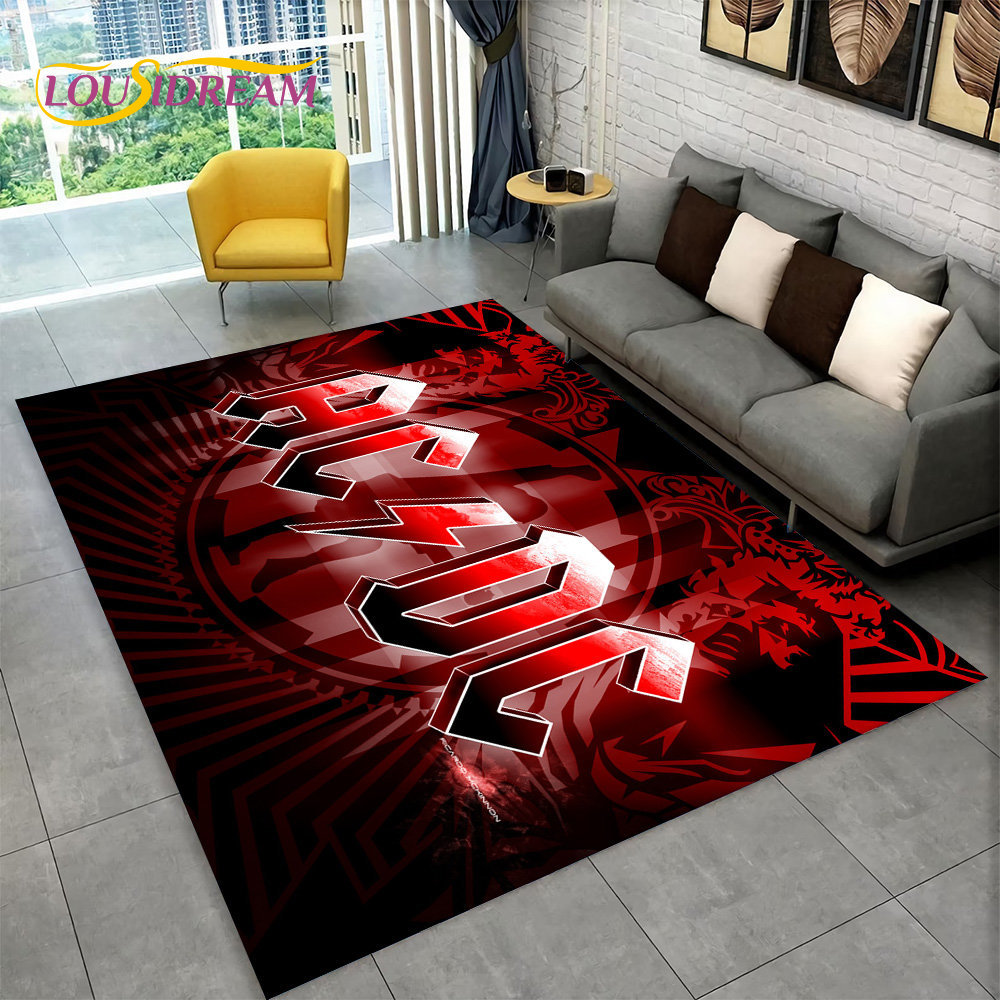 AC/DC Rock Band Area Rug Large - Home Bathroom Carpet 评论和价格
