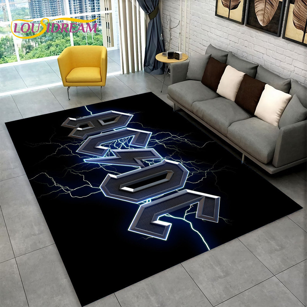 AC/DC Rock Band Area Rug Large - Home Bathroom Carpet 评论和价格
