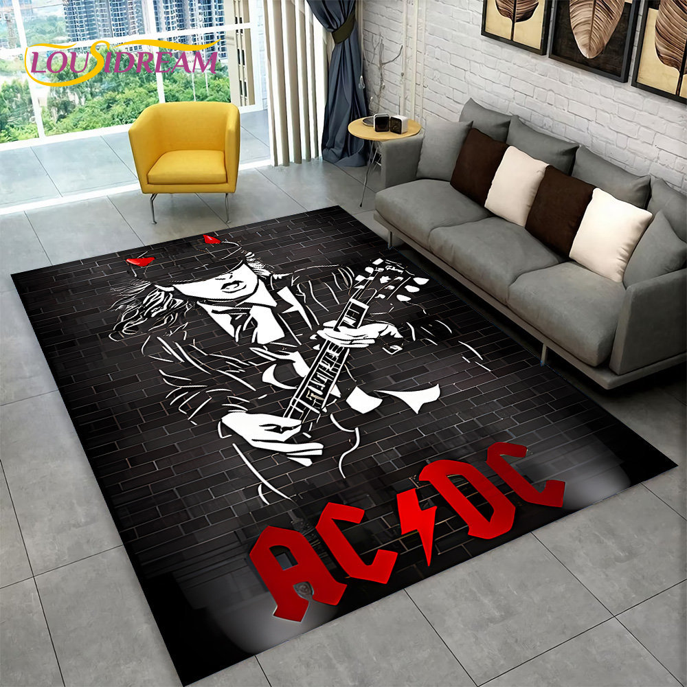 AC/DC Rock Band Area Rug Large - Home Bathroom Carpet 评论和价格