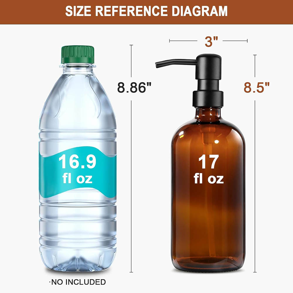 Amber Glass Soap Dispenser, 2  - Home Bathroom Soap Dispenser 评论和价格