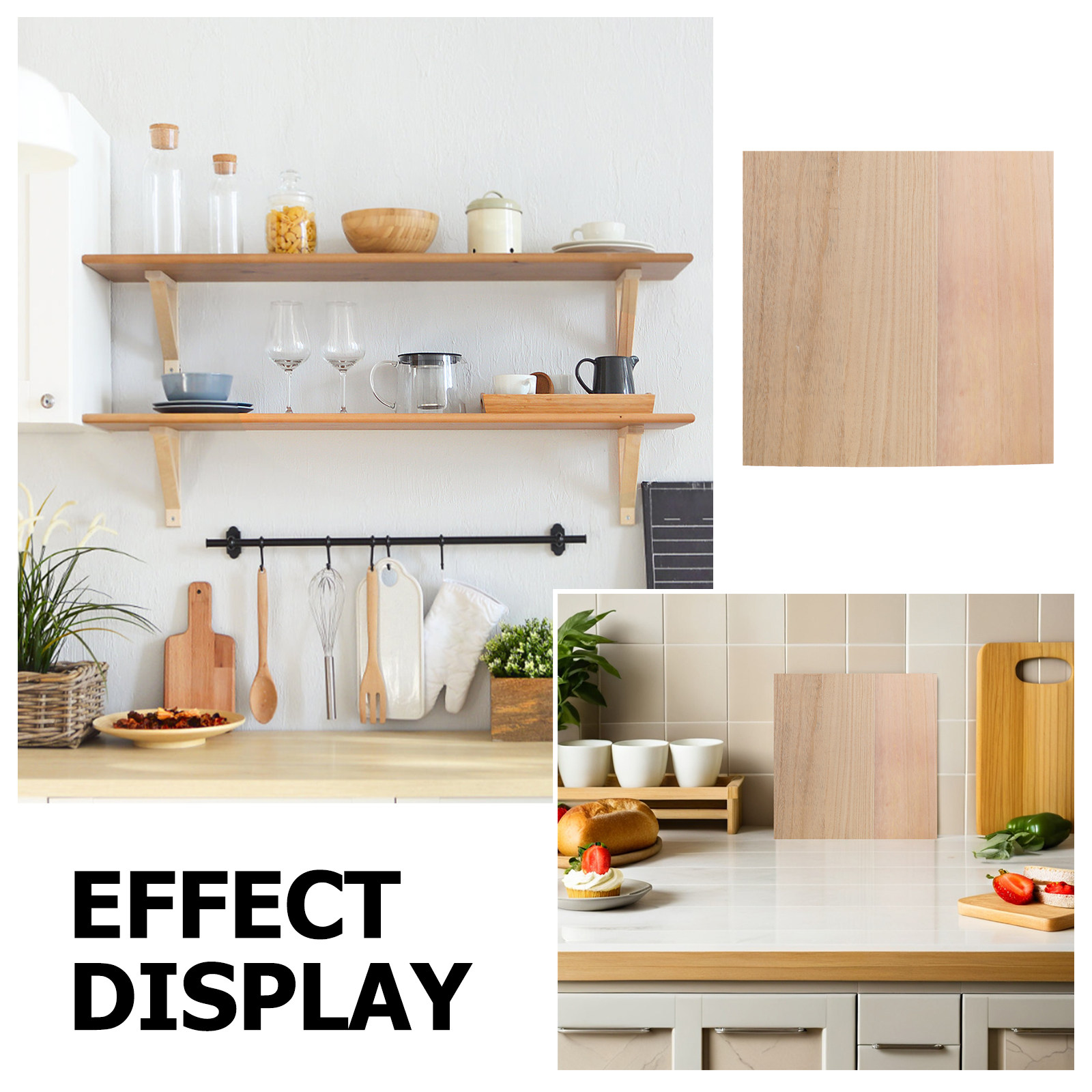 Solid Wood Boards Double-Sided - Home Bathroom Shelf 评论和价格