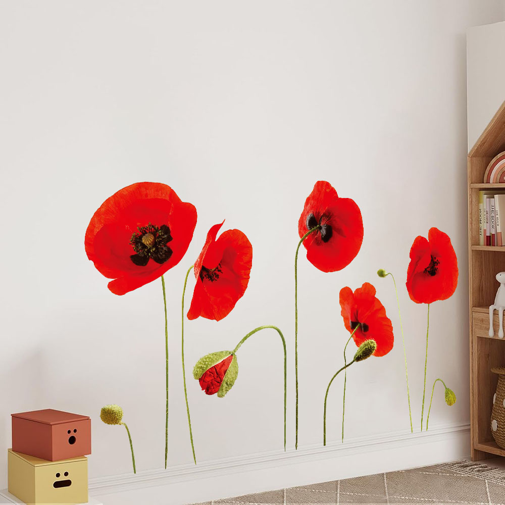 Colorful Flower Plants Wall St - Home Bathroom Floor Tiles 评论和价格